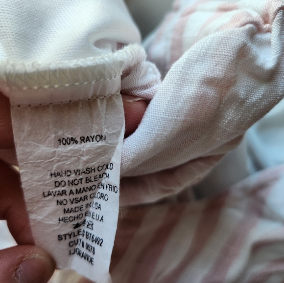 Ces Femme white/light pink striped Romper Size Large - Picture 2 of 6